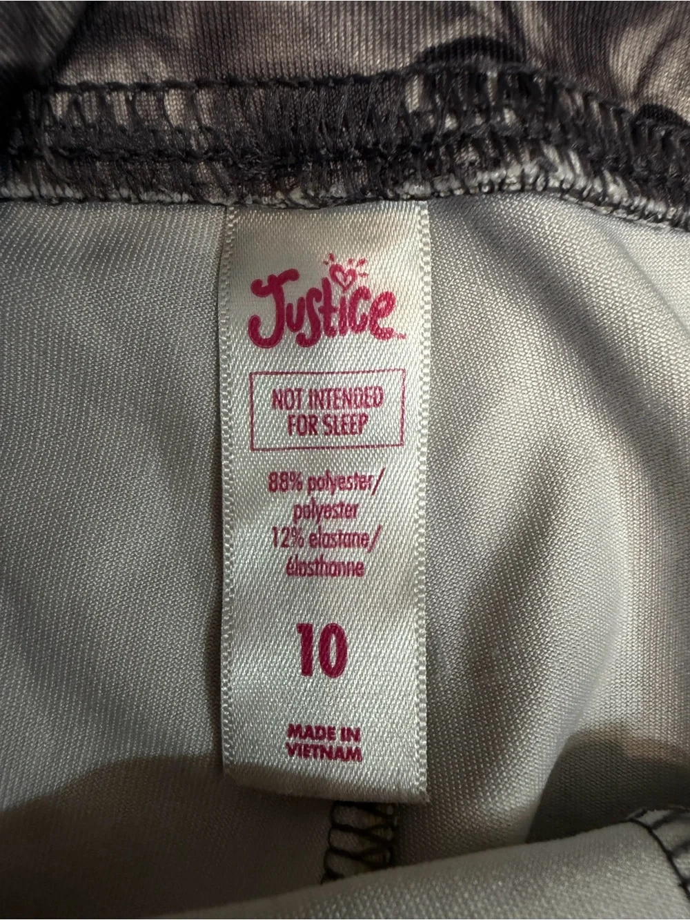 Justice Kitten Cat Print Leggings Girls Size 10 Stretch Cute Animal Graphic